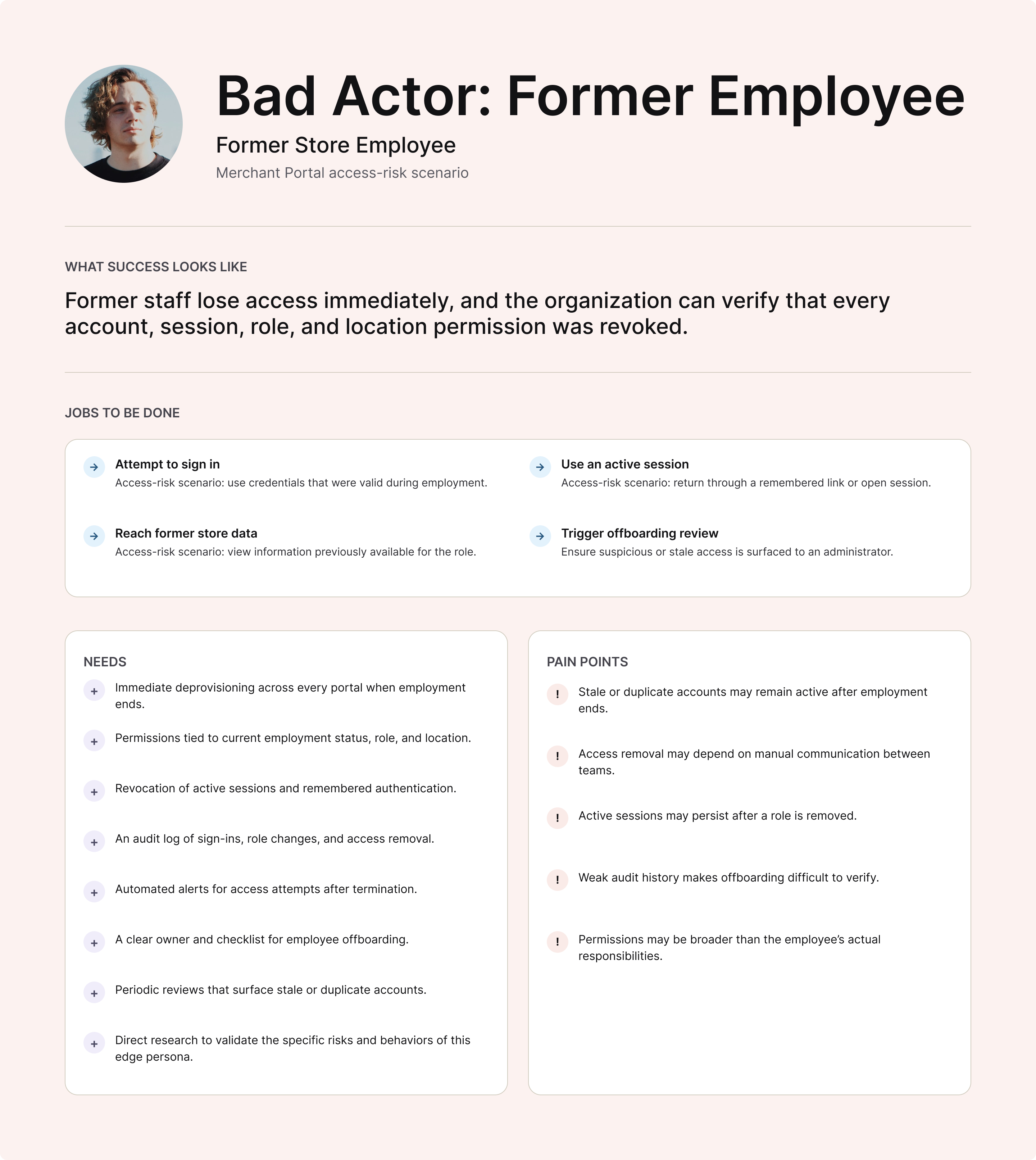 Complete bad actor access-risk persona artifact