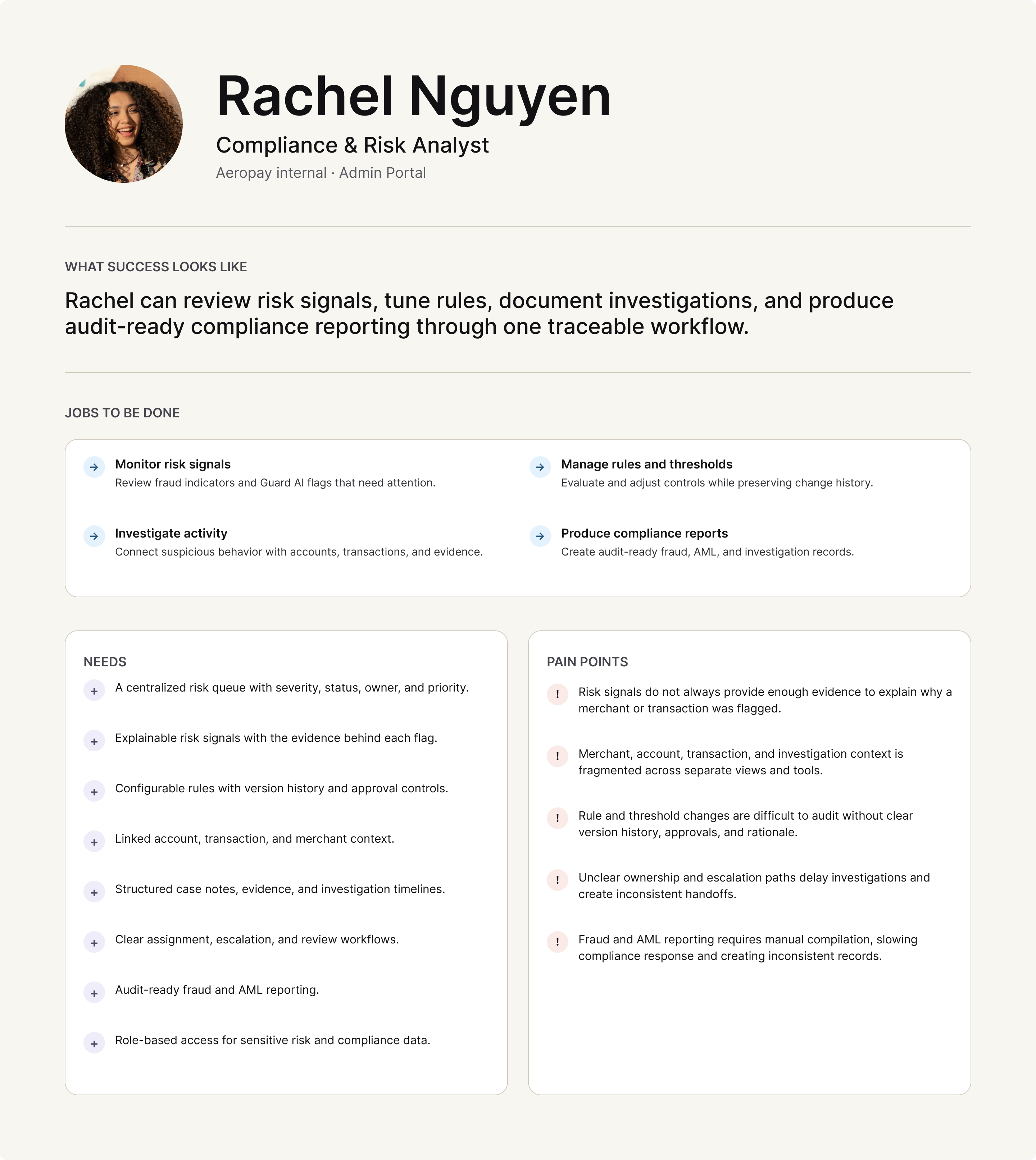 Complete portal persona artifact for Rachel