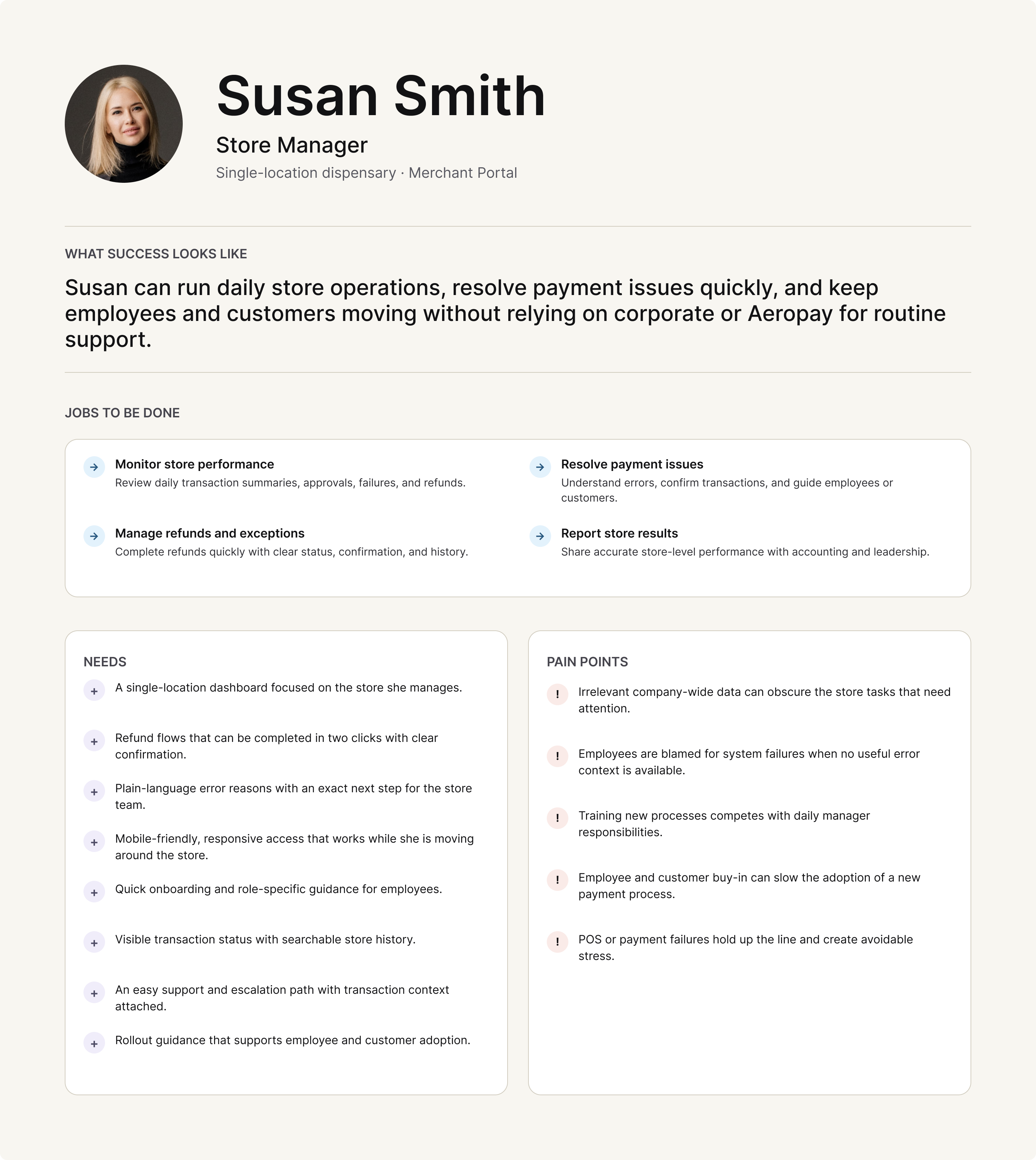 Complete portal persona artifact for Susan